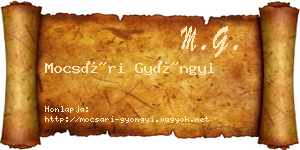 Mocsári Gyöngyi névjegykártya