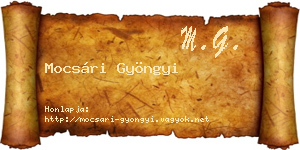 Mocsári Gyöngyi névjegykártya