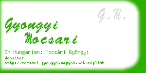 gyongyi mocsari business card