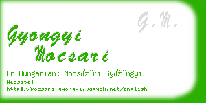 gyongyi mocsari business card
